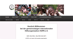 Desktop Screenshot of hope-international.org